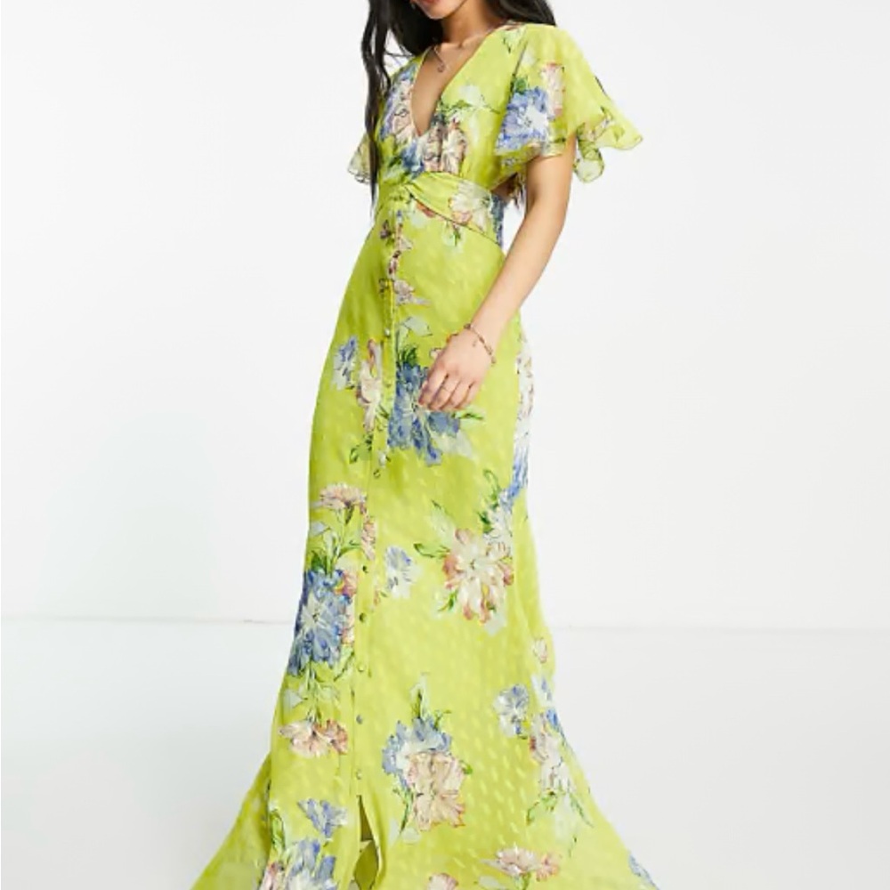 Floral Green Maxi Dress